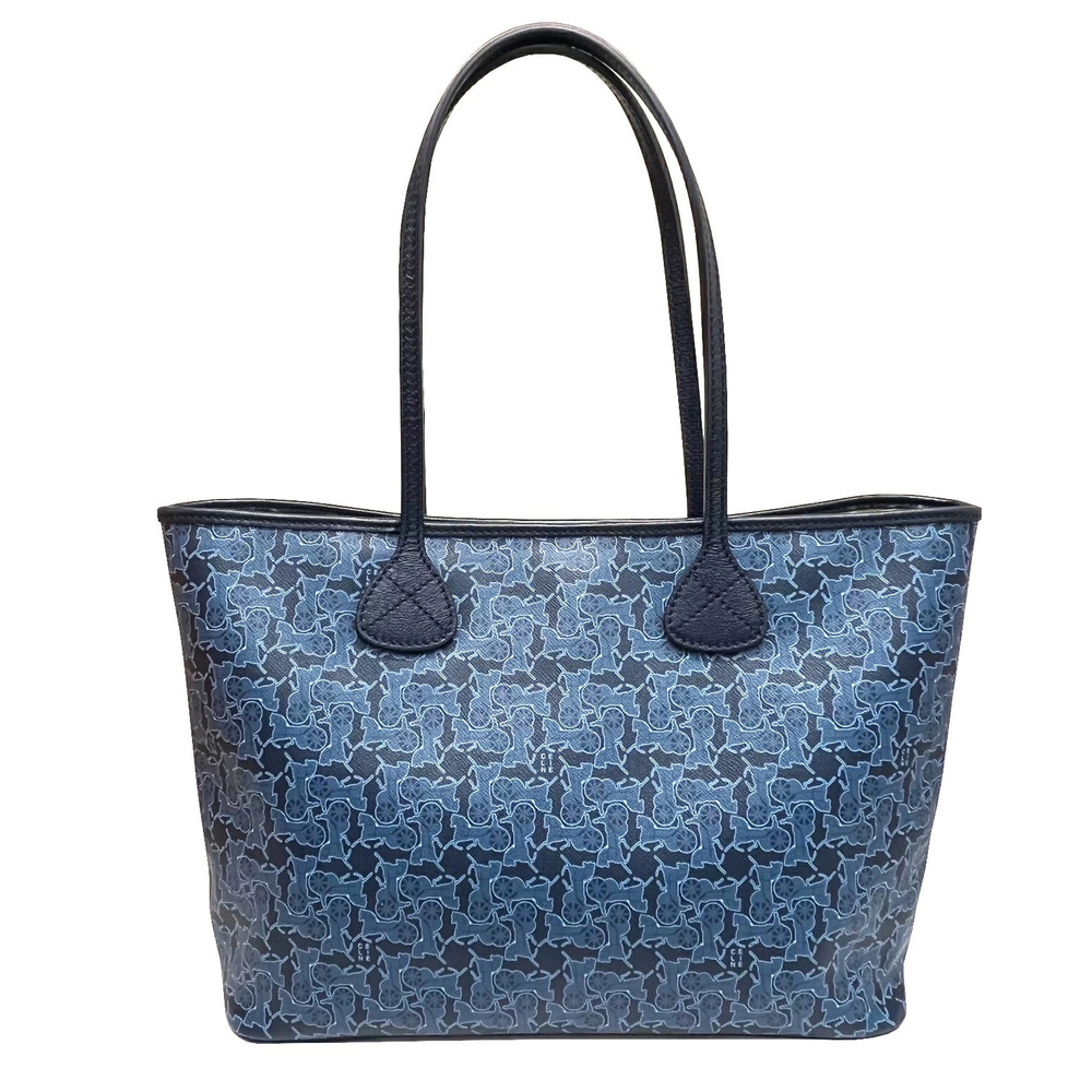 CELINE Sulky Leather Tote Bag Blue Carriage Charm - Picture 1 of 10